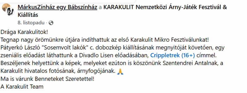 A comment on the Karakulit Mikro Festival’s Facebook page